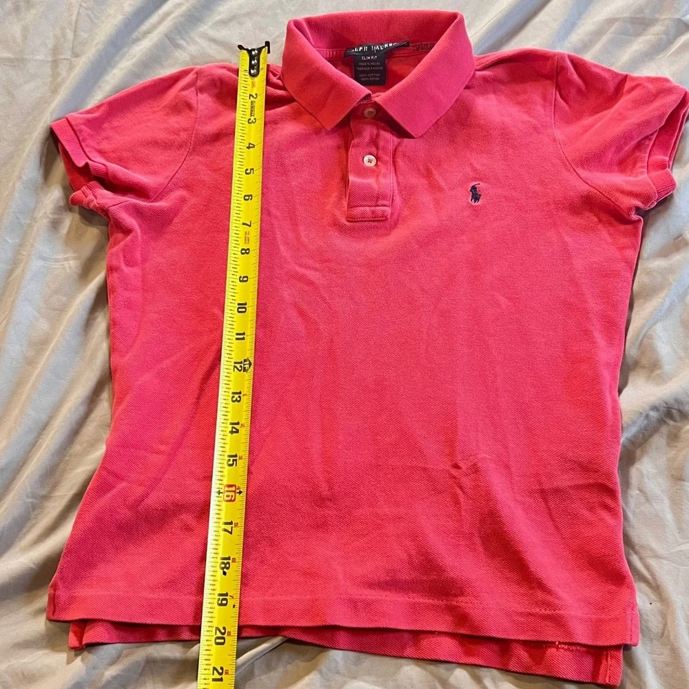 Kids Girls Ralph Lauren Pink Short Sleeve Polo Shirt Embroidered Pony Size 7